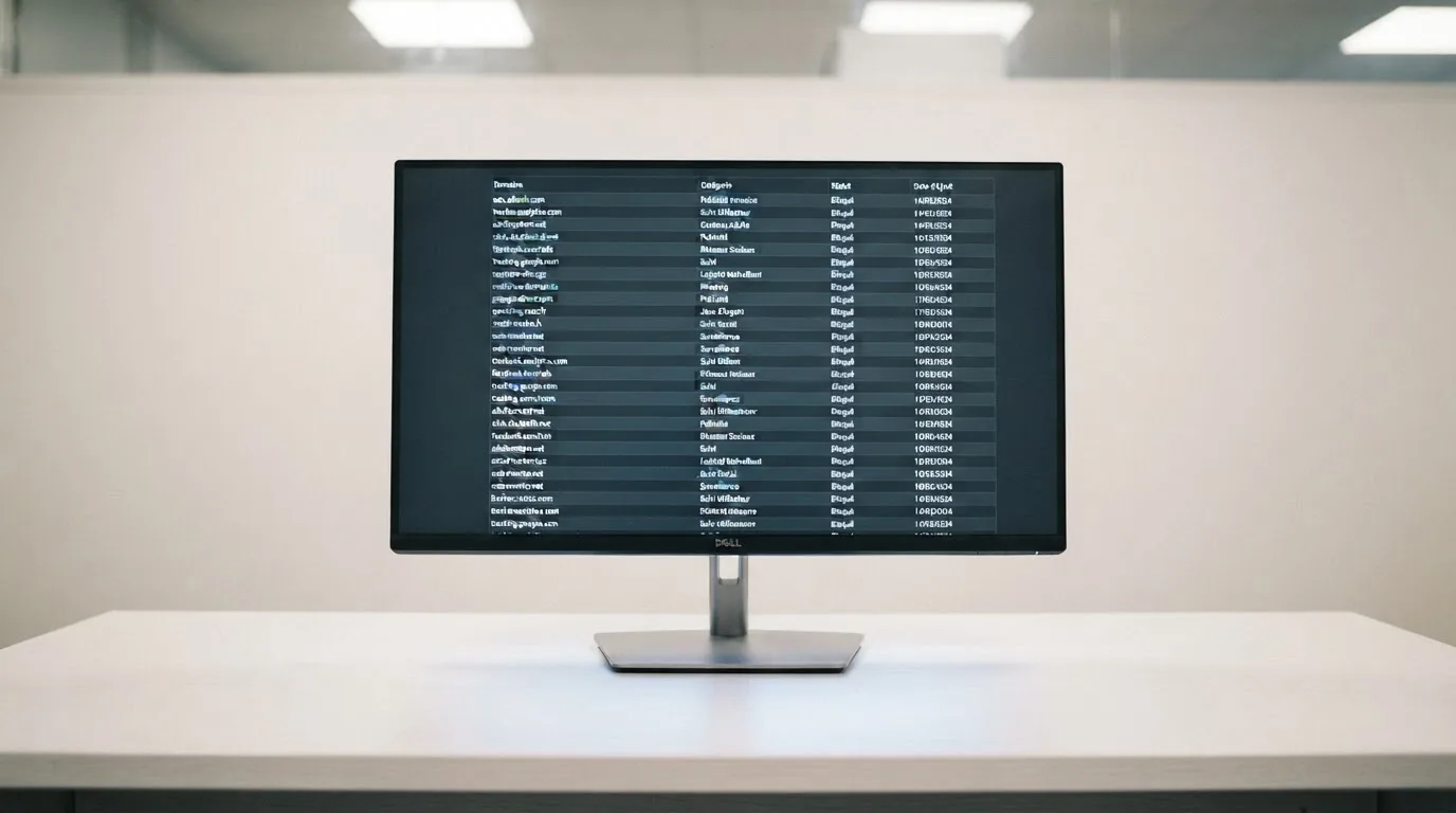 écran d'ordinateur affichant une longue liste de sites de jeux bloqués