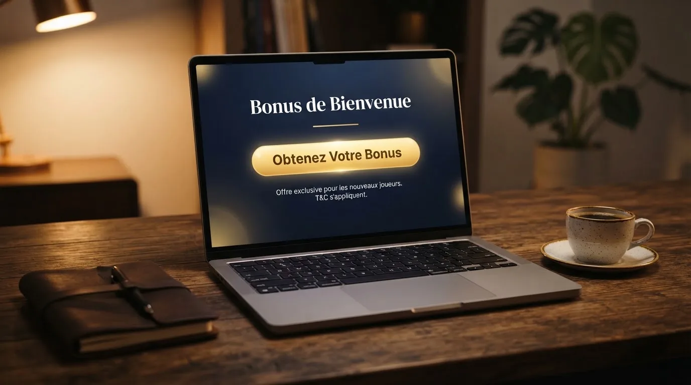 capture d'écran d'une page de bonus de bienvenue affichant les conditions d'une offre sans dépôt